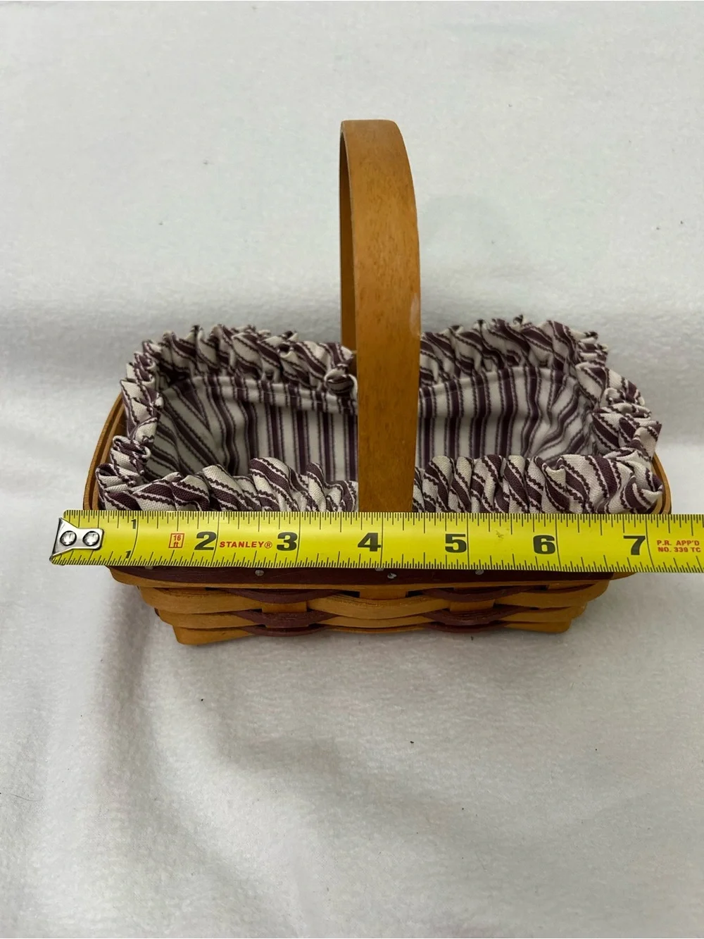Longaberger 1997 Sweetheart Treats Basket with stripped liner